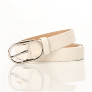 (105cm+2.4cm)( white)weave pattern fashion all-Purpose lady Alloy buckle belt ornament fashion trendu belt