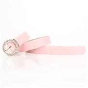 (106cm+3.5cm)( Pink)elegant fashion ladyPU belt Pearl style Alloy buckle atmospheric color more ornament Dress belt