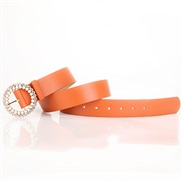 (106cm+3.5cm)( camel)elegant fashion ladyPU belt Pearl style Alloy buckle atmospheric color more ornament Dress belt