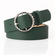 ( green) style lady belt collocation Cowboyu belt fashion Round buckle pattern all-Purpose ornament belt