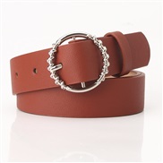 (2.8Width (CM)104Length (CM))( camel) style lady belt collocation Cowboyu belt fashion Round buckle pattern all-Purpose