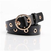 (2.7cm+105cm)( black)lady belt eyes ornament Korean style four all-Purpose Round buckle women belt