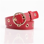 (2.7cm+105cm)( red)lady belt eyes ornament Korean style four all-Purpose Round buckle women belt