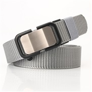 (125Length (CM)3.5Width (CM))( gray) style Nylon buckle belt man leisure canvas belt draughty all-Purpose Cowboy belt