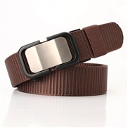 (125Length (CM)3.5Width (CM))( Brown) style Nylon buckle belt man leisure canvas belt draughty all-Purpose Cowboy belt