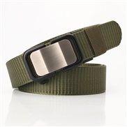 (125Length (CM)3.5Width (CM))( Army green) style Nylon buckle belt man leisure canvas belt draughty all-Purpose Cowboy 