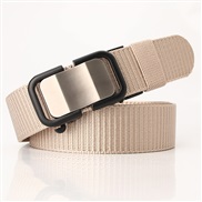 (125Length (CM)3.5Width (CM))( Beige) style Nylon buckle belt man leisure canvas belt draughty all-Purpose Cowboy belt