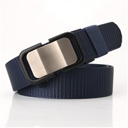 (125Length (CM)3.5Width (CM))( Navy) style Nylon buckle belt man leisure canvas belt draughty all-Purpose Cowboy belt