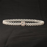 lady Pearl chain Korean style diamond Pearl ornament belt fashion sweet Dress Tightness belt woman