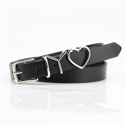 (2.3+105cm)( black)woman belt fashion trend all-Purpose star same style Word Metal love buckle ornament Suit belt