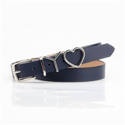 (2.3+105cm)( Navy)woman belt fashion trend all-Purpose star same style Word Metal love buckle ornament Suit belt