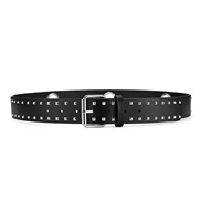 ( black)lady belt buckle Rivet man lady belt all-Purpose girl student Cowboy belt punk woman eyes belt