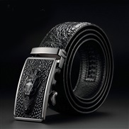 (115cm)( black)man real leather Cowhide beltcrocodile  pattern belt man belt buckle belt