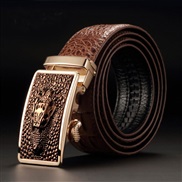 (125cm)(   camel)man real leather Cowhide beltcrocodile  pattern belt man belt buckle belt