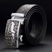 (125cm)(   black)man real leather Cowhide beltcrocodile  pattern belt man belt buckle belt