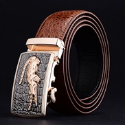 (110cm)(   camel)man real leather Cowhide beltcrocodile  pattern belt man belt buckle belt