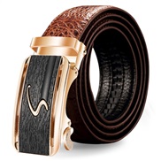 (125cm)( S gold bucklecrocodile  camel)man real leather Cowhide beltcrocodile  pattern belt man belt buckle belt
