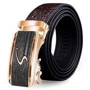 (125cm)( S gold bucklecrocodile Coffee )man real leather Cowhide beltcrocodile  pattern belt man belt buckle belt