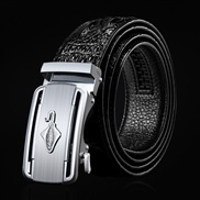 (115cm)(   black)man real leather Cowhide beltcrocodile  pattern belt man belt buckle belt