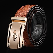 (125cm)(   camel)man real leather Cowhide beltcrocodile  pattern belt man belt buckle belt