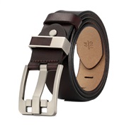 (125cm)(ZK    Brown) man belt buckle Cowhide real leather belt retro leisure
