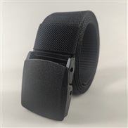 (120cm)( black) plastic buckle Nylon belt man outdoor sports Metal canvas belt