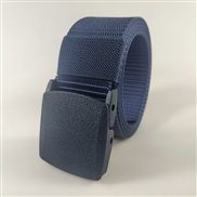(120cm)( blue) plastic buckle Nylon belt man outdoor sports Metal canvas belt