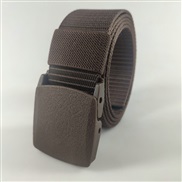 (120cm)( Brown) plastic buckle Nylon belt man outdoor sports Metal canvas belt