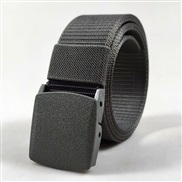 (120cm)(Dark gray) plastic buckle Nylon belt man outdoor sports Metal canvas belt