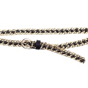 ( black) belt  leather rope chain  samll wind gold chain