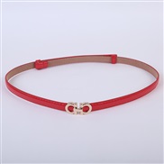 ( red)lady belt  fashion Korean stylePU belt  buckle head ornament belt D