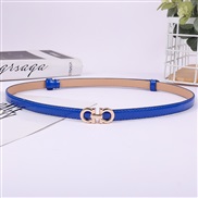 (100-135CM)( blue)lady belt  fashion Korean stylePU belt  buckle head ornament belt D