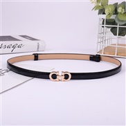(100-135CM)( black)lady belt  fashion Korean stylePU belt  buckle head ornament belt D