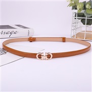 (100-135CM)( brown)lady belt  fashion Korean stylePU belt  buckle head ornament belt D