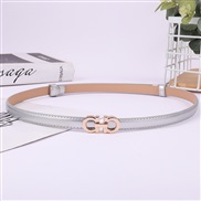 (100-135CM)( Silver)lady belt  fashion Korean stylePU belt  buckle head ornament belt D