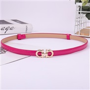 (100-135CM)( rose Red)lady belt  fashion Korean stylePU belt  buckle head ornament belt D