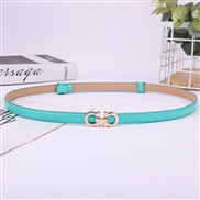 (100-135CM)( blue )lady belt  fashion Korean stylePU belt  buckle head ornament belt D