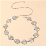 ( Silver) silver color geometry retro chain lady style Metal elegant classic