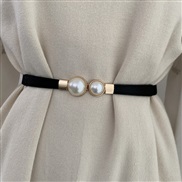 ( black)Pearl buckle ornament belt woman brief all-Purpose sweater Dress Tightness elasticity Girdle