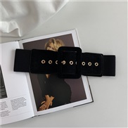 (65~95cm)( black)Tightness elasticity width belt  woman  all-Purpose lady belt collocation velvet big belt