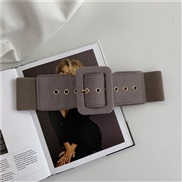 (65~95cm)( gray)Tightness elasticity width belt  woman  all-Purpose lady belt collocation velvet big belt
