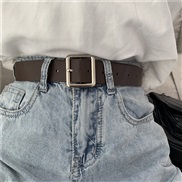 (105cm)( Brown)Korean style man woman belt buckle student belt brief fashion belt trend belt