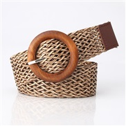( khaki)new lady ethnic style weave belt woman all-Purpose fashion weave belt ornament belt