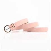 ( Pink)four Korean style lady belt brief all-Purpose Alloy buckle belt Clothing collocation Cowboy belt