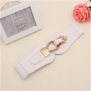 (60-80cm)( white)lady fashion Tightness width Girdle  elasticity ornament buckle belt  velvet Dress belt
