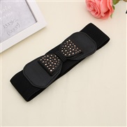 (60-80cm)(A  black)lady fashion Tightness width Girdle  elasticity ornament buckle belt  velvet Dress belt