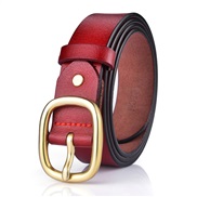(105cm)( red)lady belt brief all-Purpose fashion Korea pure Cowhide black belt real leather student ornament Cowboy bel
