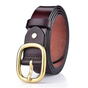 (115cm)( Brown)lady belt brief all-Purpose fashion Korea pure Cowhide black belt real leather student ornament Cowboy b