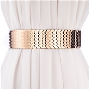 ( Silver)fashion Girdle lady width belt personality Metal pattern ornament Dress belt all-Purpose big elasticity belt w