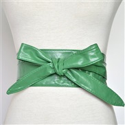 (100-135CM)( green)occidental style Autumn and Winter width belt  lady fashion all-Purpose ornament belt  bow belt Gird
